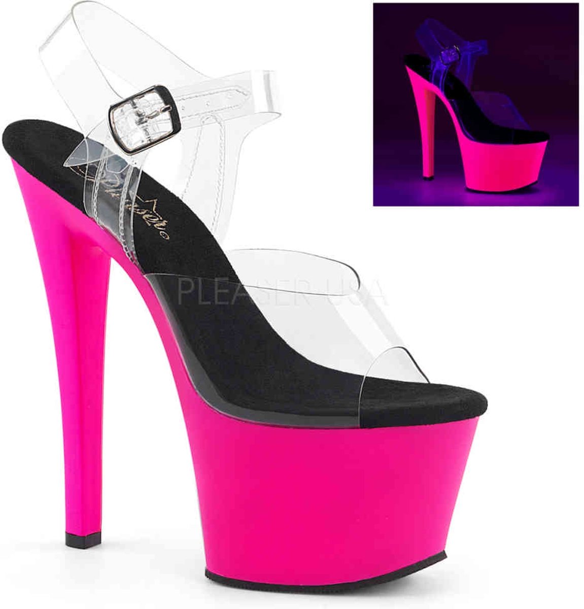 EU 35 = US 5 | SKY-308UV | 7 Heel, 2 3/4 PF Ankle Strap Sandal